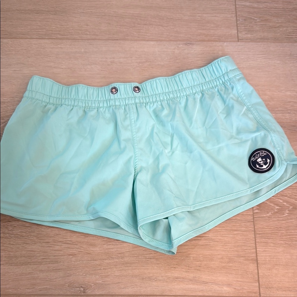 Salt Life Green Athletic Shorts Elastic Waistband
